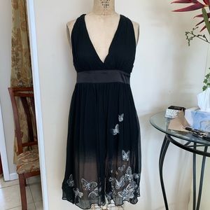 Halter Cocktail dress with butterfly appliqué
